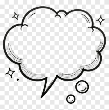 Cartoon Speech Bubble With Stars PNG