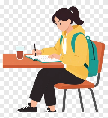 Student Writing In A Notebook PNG