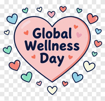 Global Wellness Day Heart Illustration PNG