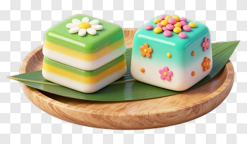 Colorful Dessert On A Wooden Plate PNG