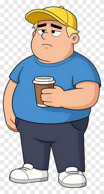 Cartoon Boy Holding A Coffee Cup PNG