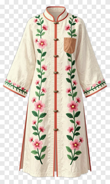 Embroidered Floral Robe PNG