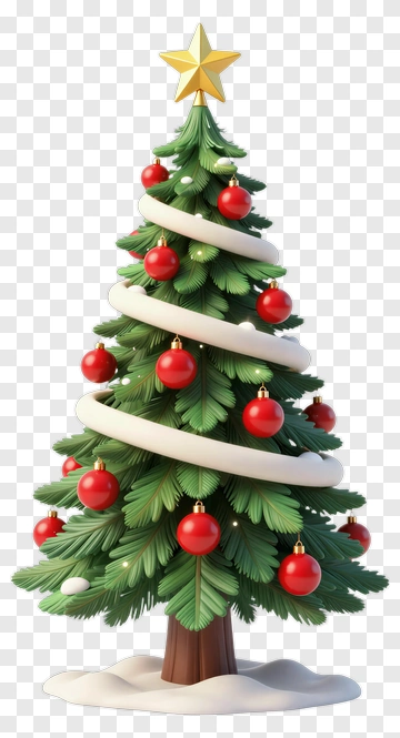 Christmas Tree With Ornaments And Star PNG