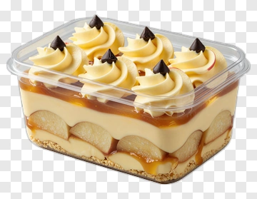 Delicious Dessert With Creamy Topping And Chocolate Chips PNG