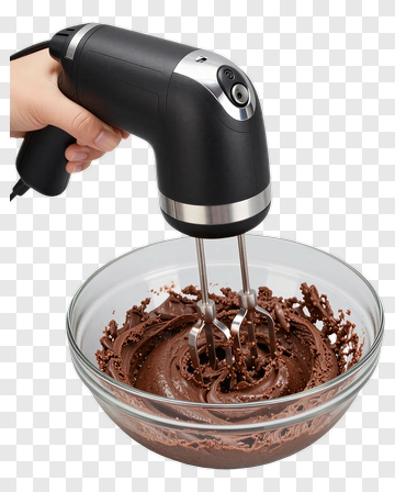 Hand Mixer Mixing Chocolate Batter PNG