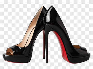 Black High Heels With Red Soles PNG