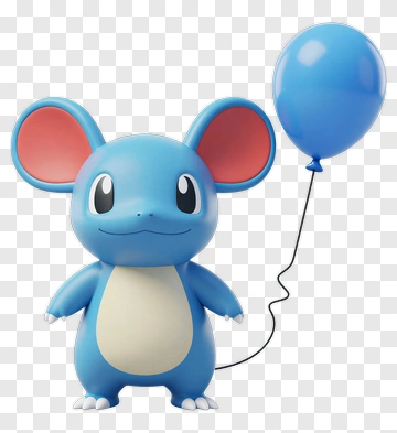 Blue Cartoon Mouse Holding A Balloon PNG