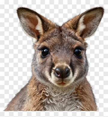 Realistic Kangaroo Face PNG