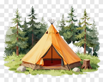 Camping Tent In A Forest PNG