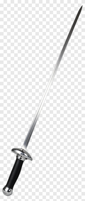 Silver Sword With Black Handle PNG