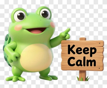 Cartoon Frog Holding A Keep Calm Sign PNG