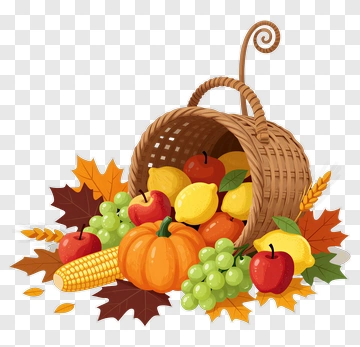 Harvest Basket Filled With Fruits And Vegetables PNG