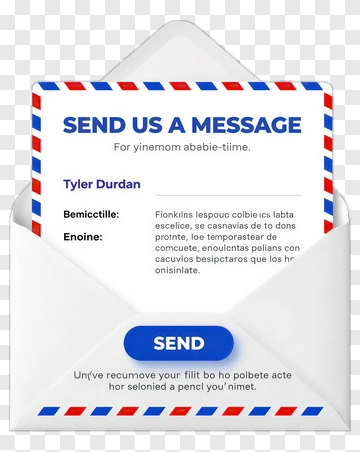 Message Envelope With Letter Template PNG
