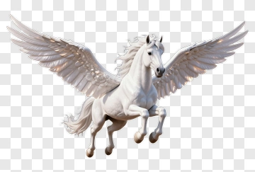 Winged White Horse PNG