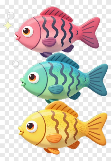 Colorful Cartoon Fish Collection PNG