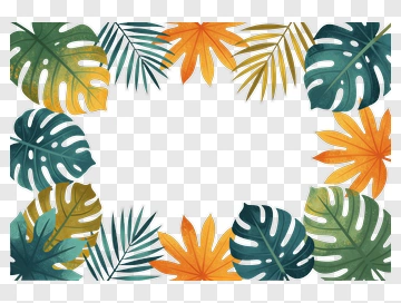 Colorful Leaf Frame PNG