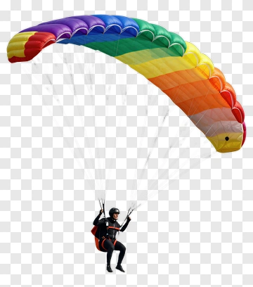 Paraglider With A Rainbow Canopy PNG