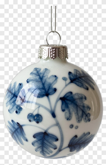 Blue Floral Christmas Ornament PNG