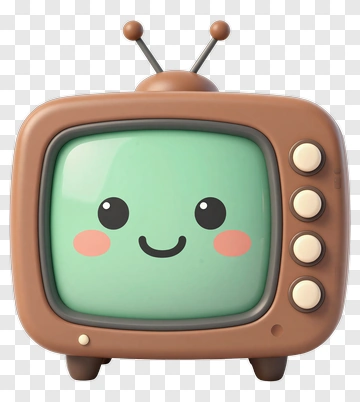 Cartoon Television With A Happy Face PNG
