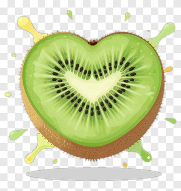 Heart-Shaped Kiwi With Splash PNG