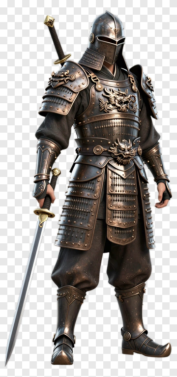 Armored Knight Holding A Sword PNG