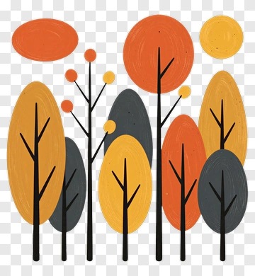 Colorful Trees In Autumn PNG