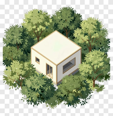Modern House Surrounded By Trees PNG