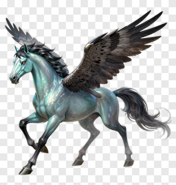 Pegasus With Black Wings PNG