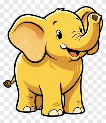 Cartoon Yellow Elephant PNG