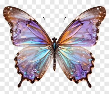 Colorful Butterfly With Iridescent Wings PNG