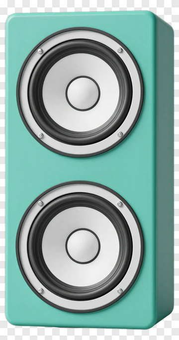 Turquoise Speaker With Dual Woofers PNG