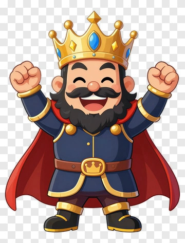 Cartoon King Smiling And Celebrating PNG