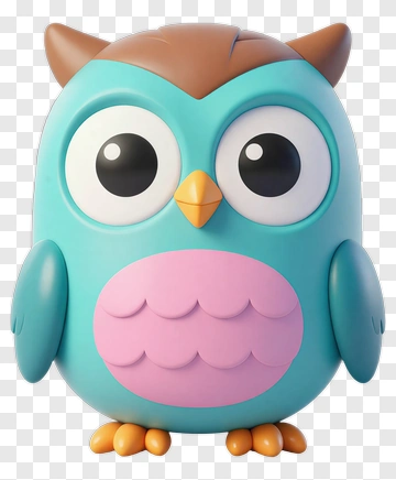 Cartoon Owl Figurine PNG