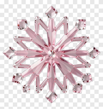 Pink Crystal Snowflake Decoration PNG