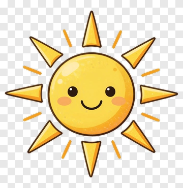 Cartoon Sun With A Happy Face PNG