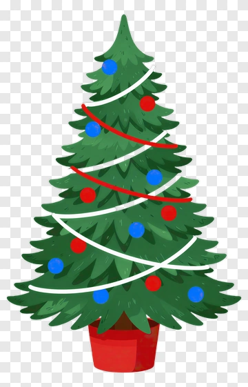 Colorful Christmas Tree With Ornaments PNG