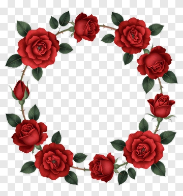 Red Rose Floral Wreath PNG