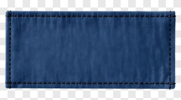 Blue Leather Label With Stitching PNG