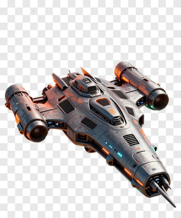 Futuristic Spaceship With Thrusters PNG