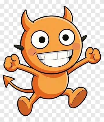 Cartoon Devil Character Smiling And Running PNG