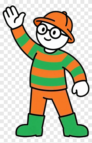 Cartoon Character Waving Hello PNG
