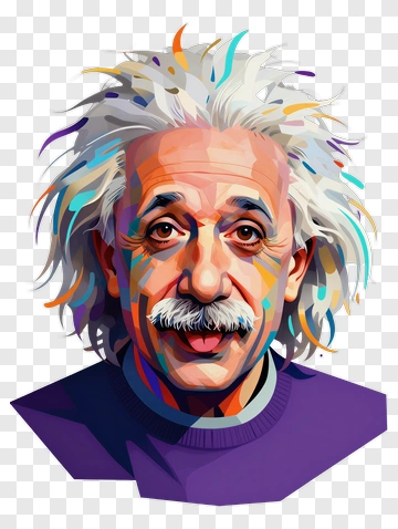 Colorful Portrait Of A Scientist PNG