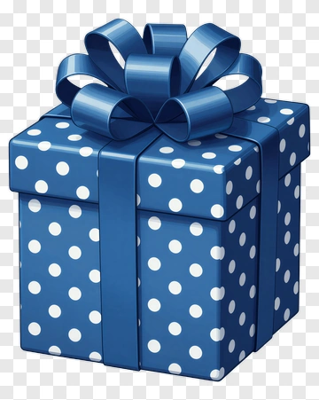 Blue Polka Dot Gift Box PNG