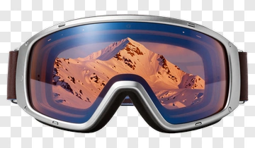 Ski Goggles With Mountain Reflection PNG