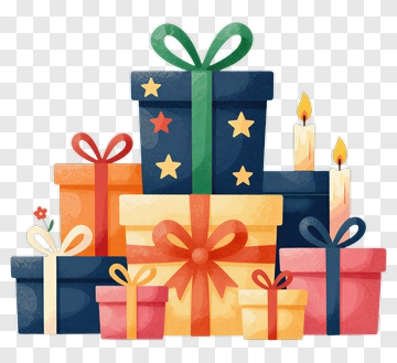 Colorful Gift Boxes With Candles PNG