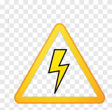 Warning Sign With Lightning Bolt PNG