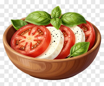Caprese Salad With Fresh Basil And Mozzarella PNG