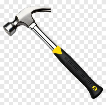 Hammer With Black And Yellow Handle PNG