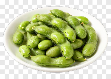 Fresh Edamame On A White Plate PNG
