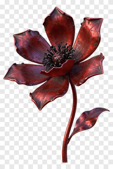Metallic Flower Sculpture PNG